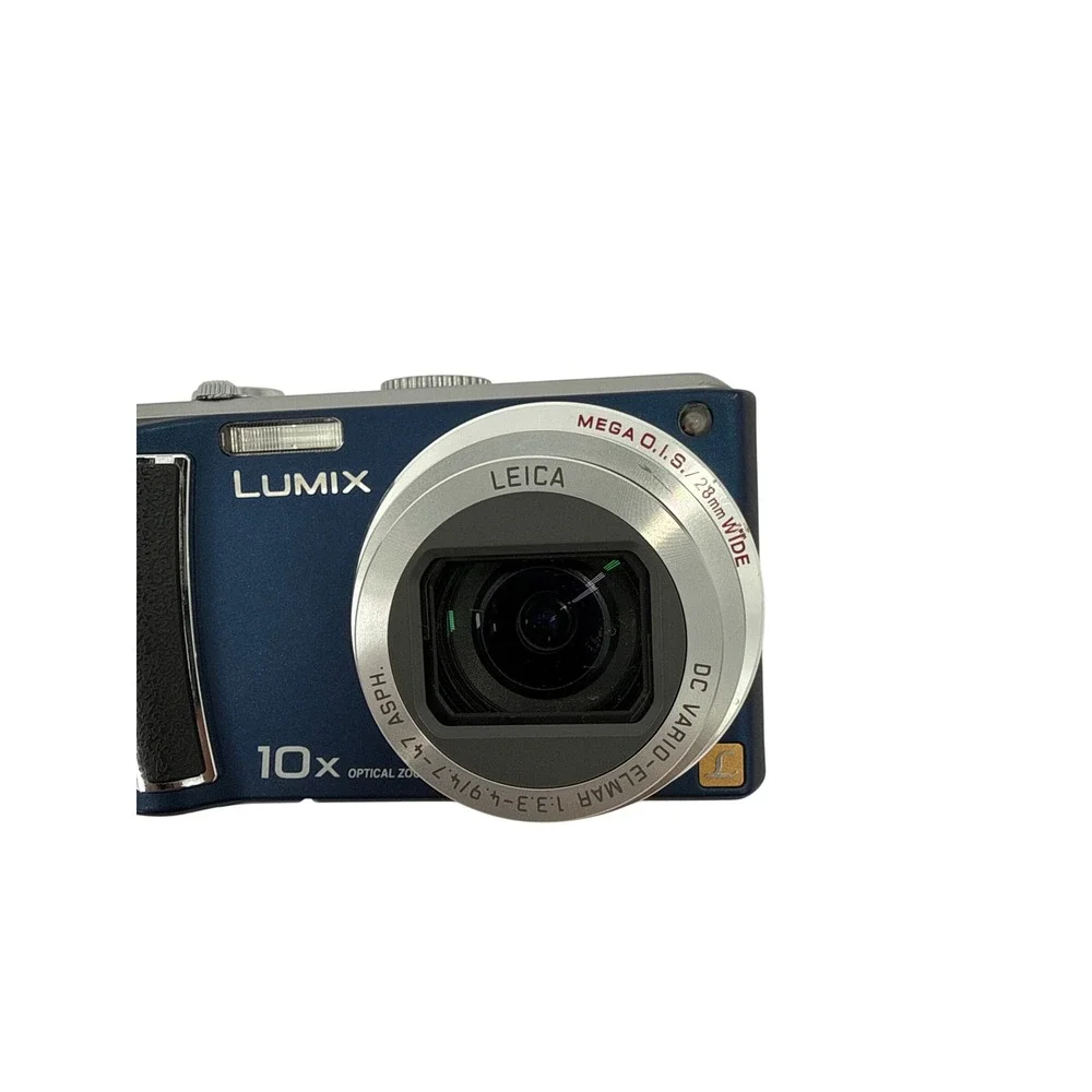 Panasonic Digital Camera Blue Lumix DMC-TZ5 10x Zoom Leica Lens Bundle Batteries